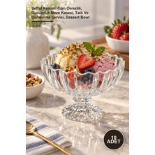 Yenilig 10 Adet Kristal Çerezlik – Şeffaf Kesimli Cam Çerezlik, Sunumluk Meze Kasesi, Tatlı ve Dondurma Servisi, Dessert Bowl