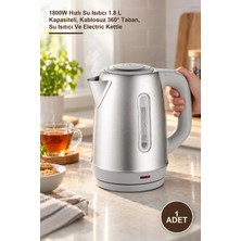 Yenilig 1 Adet Paslanmaz Çelik Kettle CRW-7211 – 1800W Hızlı Su Isıtıcı 1.8 L Kapasiteli, Kablosuz 360° Taban, Su Isıtıcı ve Electric Kettle