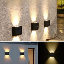 Khi-Zai 6 Ledli Solar Güneş Enerjili Aplik Led, Dekoratif Duvar Monteli Gün Işığı LED