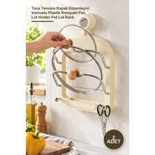 Yenilig 2 Adet Mutfak Kapak Tutucu Organizer Raf – Tava Tencere Kapak Düzenleyici Vantuzlu Plastik Kompakt Pan Lid Holder Pot Lid Rack