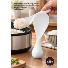 Yenilig 5 Adet Devrilmeyen Yapışmayan Pilav Kaşığı – Yapışmaz Servis Kaşığı, Pilav Servisi, Non-Stick Rice Spoon, Kaymaz Tabanlı Tasarım