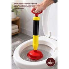 Yenilig 1 Adet Kaporta Lavabo Klozet Pompası – Vakum Başlıklı El Pompası, Tıkanıklık Açma Için Ergonomik Tutma Kolu, Plastik Gövde, Kırmızı Sarı, Plunger Pump