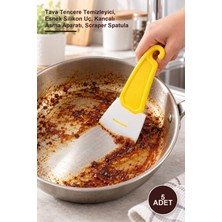 Yenilig 5 Adet Silikon Uçlu Bulaşık Kazıyıcı Spatula – Tava Tencere Temizleyici, Esnek Silikon Uç, Kancalı Asma Aparatı, Scraper Spatula