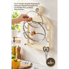 Yenilig 3 Adet Mutfak Kapak Tutucu Organizer Raf – Tava Tencere Kapak Düzenleyici Vantuzlu Plastik Kompakt Pan Lid Holder Pot Lid Rack