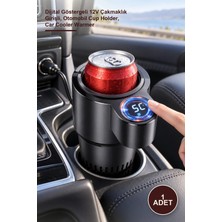 Yenilig 1 Adet Araç Içi Isıtıcı ve Soğutucu Bardak Tutucu – Dijital Göstergeli 12V Çakmaklık Girişli, Otomobil Cup Holder, Car Cooler Warmer