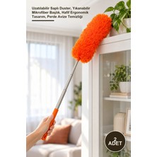 Yenilig 2 Adet Teleskopik Saplı Mikrofiber Toz Püskülü – Uzatılabilir Saplı Duster, Yıkanabilir Mikrofiber Başlık, Hafif Ergonomik Tasarım, Perde Avize Temizliği