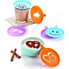 Pileli Store Renkli Kahve Süsleme Şablonları  - 4lü Magic Süsleme Şablonu