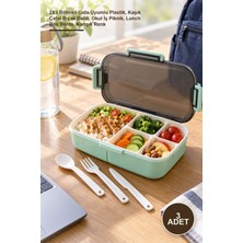 Yenilig 3 Adet Tek Katlı Bölmeli Beslenme Kutusu – 2x3 Bölmeli Gıda Uyumlu Plastik, Kaşık Çatal Bıçak Dahil, Okul Iş Piknik, Lunch Box Bento, Karışık Renk