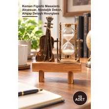 Yenilig 10 Adet Dekoratif Keman Tasarımlı Kum Saati – Keman Figürlü Masaüstü Aksesuar, Nostaljik Dekor, Ahşap Detaylı Hourglass