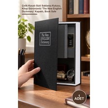 Yenilig 1 Adet Şifreli Kitap Kasa – Çelik Kasalı Gizli Saklama Kutusu, Kitap Görünümlü 'the New English Dictionary' Kapaklı, Book Safe