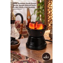 Yenilig 2 Adet Elektrikli Mini Ocak – 350W Rezistans Siyah Emaye Gövde, Nargile Kömürü Isıtıcı ve Mini Stove (Cep Herkülü)