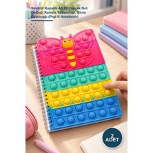 Yenilig 2 Adet Pop-It Defter – Sevimli Kapaklı A5 80 Yaprak Not Defteri, Karışık Tasarımlar, Stres Oyuncağı (Pop It Notebook)