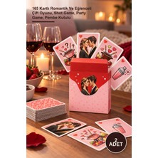 Yenilig 2 Adet Fondip! Çiftlere Özel Kart Oyunu – 165 Kartlı Romantik ve Eğlenceli Çift Oyunu, Shot Game, Party Game, Pembe Kutulu