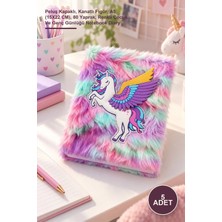 Yenilig 5 Adet Unicorn Tasarımlı Peluş Hatıra Defteri – Peluş Kapaklı, Kanatlı Figür, A5 (15X22 Cm), 80 Yaprak, Renkli Çocuk ve Genç Günlüğü Notebook Diary