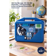 Yenilig 1 Adet Mikroskop Seti – 30X Göz Merceği, 10X 20X 30X Objektifler, LED Aydınlatma, Çocuk ve Öğrenci Science Kit
