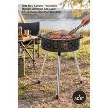 Yenilig 1 Adet Katlanabilir Lüks Mangal – Orta Boy Katlanır Taşınabilir Mangal Demonte Tak-Çıkar, Piknik Kamp Bbq Portable Grill