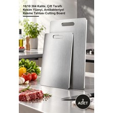 Yenilig 2 Adet Paslanmaz Çelik Kesim Panosu – 18/10 304 Kalite, Çift Taraflı Kesim Yüzeyi, Kesme Tahtası Cutting Board