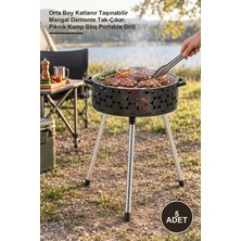 Yenilig 5 Adet Katlanabilir Lüks Mangal – Orta Boy Katlanır Taşınabilir Mangal Demonte Tak-Çıkar, Piknik Kamp Bbq Portable Grill