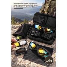 Yenilig 3 Adet Çok Lensli Tactical Gözlük Seti – Değiştirilebilir Lensler, Polikarbon Lens, Ergonomik Burun Pedi, Askeri ve Spor Kullanım, Tactical Glasses