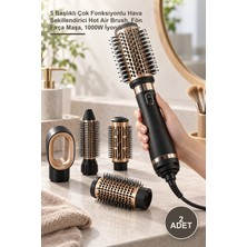 Yenilig 2 Adet Air Saç Şekillendirici Set – 5 Başlıklı Çok Fonksiyonlu Hava Şekillendirici Hot Air Brush, Fön Fırça Maşa, 1000W Iyonik