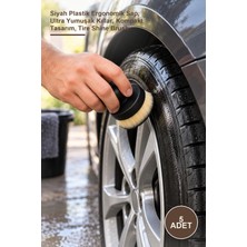 Yenilig 5 Adet Lastik Parlatma Fırçası – Siyah Plastik Ergonomik Sap, Ultra Yumuşak Kıllar, Kompakt Tasarım, Tire Shine Brush