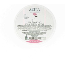 Akita Doğal Ter Önleyici Ayak Kremi Gül 100mL
