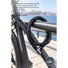 Yenilig 4 Adet Motor Bisiklet Kilidi – 22 mm Spiral Çelik Gövde 100 cm Pvc Kaplı Taşınabilir Kilit Tüp Anahtar Scooter ve Bicycle Lock