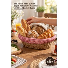 Yenilig 10 Adet Oval Renkli Bezli Ip Hasır Ekmek Sepeti – Bez Astarlı Hasır Sunum Sepeti Kahvaltı ve Açık Büfe Için Bread Basket Rustic