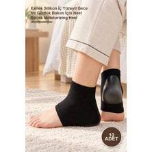 Yenilig 10 Adet Siyah Silikon Topuk Nemlendirici Çorap – Esnek Silikon Iç Yüzeyli Gece ve Günlük Bakım Için Heel Socks Moisturizing Heel