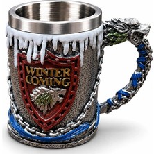 Zenviaa Game Of Thrones Tasarımlı 3D Paslanmaz Çelik Kupa Bardak ALK6507 ZNV20245