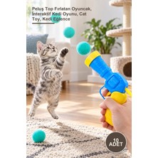 Yenilig 10 Adet Peluş Top Atan Interaktif Kedi Oyuncağı – Peluş Top Fırlatan Oyuncak, Interaktif Kedi Oyunu, Cat Toy, Kedi Eğlence