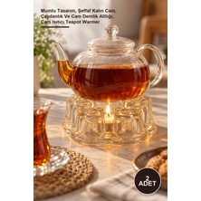 Yenilig 2 Adet Cam Isıtma Standı – Mumlu Tasarım, Şeffaf Kalın Cam, Çaydanlık ve Cam Demlik Altlığı, Cam Isıtıcı Teapot Warmer