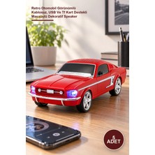 Yenilig 5 Adet Mustang Tasarımlı Bluetooth Hoparlör – Retro Otomobil Görünümlü Kablosuz, USB ve Tf Kart Destekli Masaüstü Dekoratif Speaker