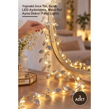 Yenilig 3 Adet 3 Metre Yaldızlı Gümüş LED Işık – Yapraklı Ince Tel, Sıcak LED Aydınlatma, Masa Raf Ayna Dekor, Fairy Lights