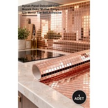 Yenilig 1 Adet Kendinden Yapışkanlı Aynalı Kare Bronz Sticker – Aynalı Panel Dekoratif Cam Mozaik Doku Mutfak Banyo Için Mirror Tile Self-Adhesive