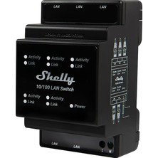 Mabelme Store Shelly Lan Switch | Dın Rayı Için Ethernet Ağ Anahtarı (10/100 Mbps) | 5 RJ45 Bağlantı Noktası | 110 V - 230 V | Ek Adaptör Gerekmez | Kolay Kurulum |