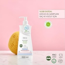 Mabelme Store %100 Doğal Organik Sertifikalı Bebek ve Çocuk Jel Şampuanı Saç Vücut Lavanta Konak Önleyici 350 ml