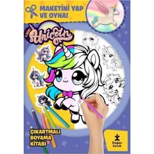 Mabelme Store I Love Unıcorn Çıkartmalı Boyama Kitabı Maketini Yap ve Oyna