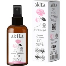 Akita Doğal Yağı Alınmamış Gül Suyu Cam Şişe 100mL