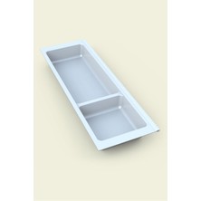 Mabelme Store Prime Mutfak Çekmece Içi Modüler Iki Bölmeli Kaşıklık, Beyaz 16CMX48CM(BOYDAN 4cm Kesilebilir)