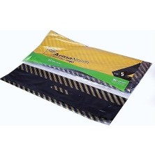 Mabelme Store Prime Takviyeli Kalın Desenli Çizgili Siyah Çanta Poşet Torba - 5 No - 50X60 Cm. - 50 Adetlik Paket