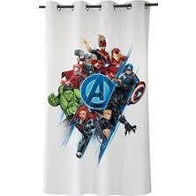 Mabelme Store Prime Avengers Düz Pamuk Hazır Perde, Çok Renkli, Tekli