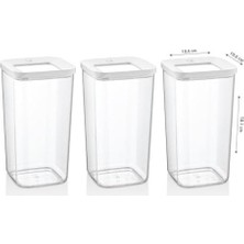Mabelme Store Prime Kare Saklama Kabı, 3X1200 ml