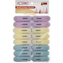 Mabelme Store Prime Renkli Çamaşır Mandalı 16 Adet, Kaliteli Plastik Mandal, Pastel Renkler - 38306
