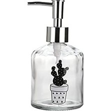 Mabelme Store Prime Cam Sıvı Sabunluk,kaktüs 2 Desen 300ML 7,6X15,5CM