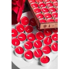 Mabelme Store Prime Kırmızı Yuvarlak 25’li Paket Süzen Tealight Mum 1410