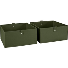 Mabelme Store Prime Riverridge Çocuk 2 Parça 10.5 "g x 5" Y Katlanır Saklama Kutusu Seti - Zeytin Yeşili