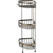 Mabelme Store Prime Banyo Duş Raf Sistemi Antik Renk 647X196X250 mm
