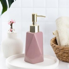 Mabelme Store Prime 3203 Seramik Sıvı Sabunluk - Tezgah Üstü Banyo Mutfak Lavabo Sabunluğu - 250 cc Pudra