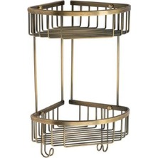 Mabelme Store Prime Banyo Duş Raf Sistemi Antik Renk 377X196X250 mm